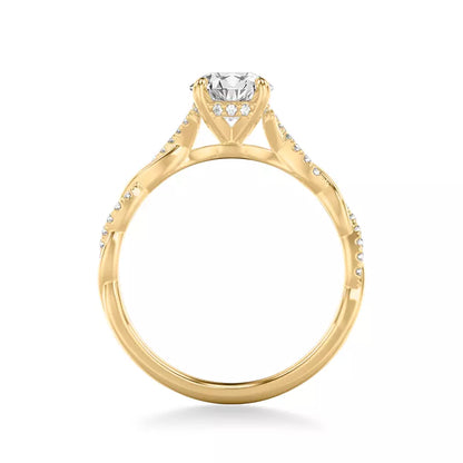 14k Gold Lab Diamond Twist Engagement Ring