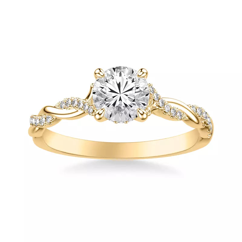 14k Gold Lab Diamond Twist Engagement Ring