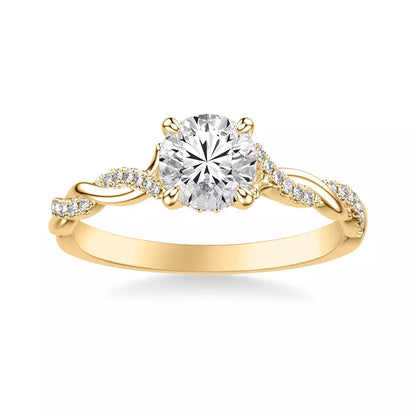 14k Gold Lab Diamond Twist Engagement Ring