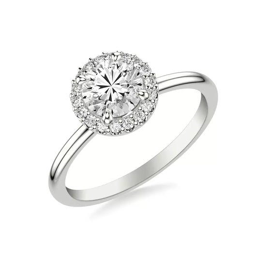 14k Gold Lab Diamond Classic Halo Engagement Ring
