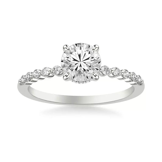14k Gold Lab Diamond Shared Prong Engagement Ring