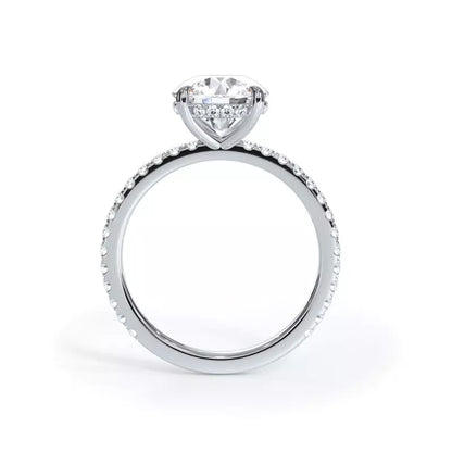 14k Gold Lab Diamond Pave Hidden Halo Solitaire Ring
