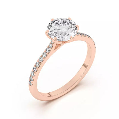 14k Gold Lab Diamond Tulip Inspired 6 Prong Engagement Ring