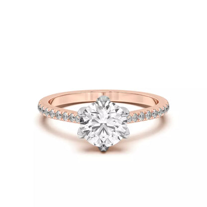 14k Gold Lab Diamond Tulip Inspired 6 Prong Engagement Ring