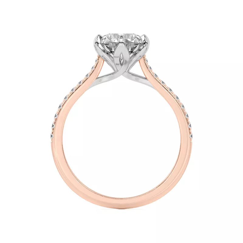 14k Gold Lab Diamond Tulip Inspired 6 Prong Engagement Ring