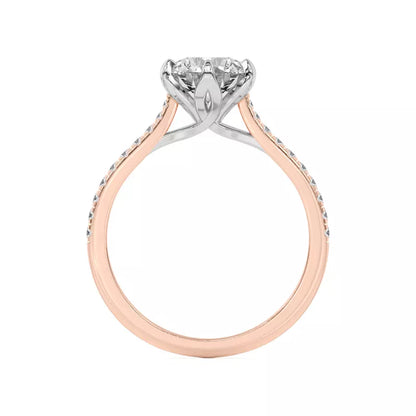 14k Gold Lab Diamond Tulip Inspired 6 Prong Engagement Ring