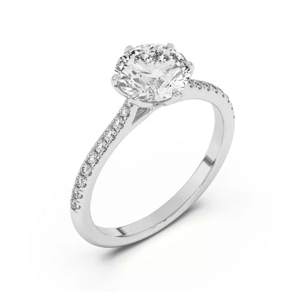 14k Gold Lab Diamond Tulip Inspired 6 Prong Engagement Ring