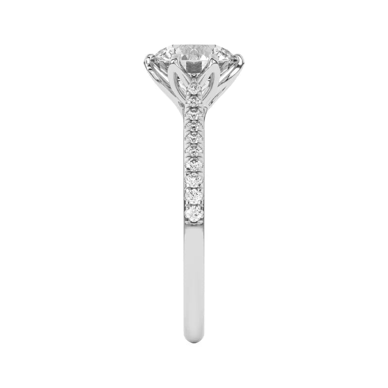 14k Gold Lab Diamond Tulip Inspired 6 Prong Engagement Ring