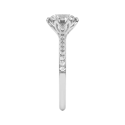 14k Gold Lab Diamond Tulip Inspired 6 Prong Engagement Ring