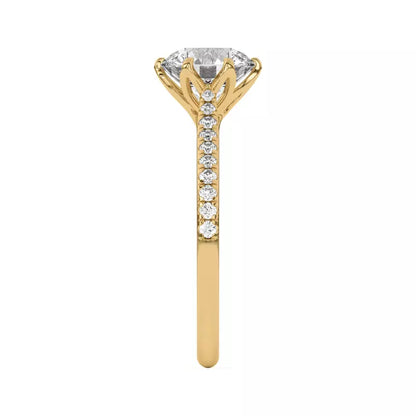 14k Gold Lab Diamond Tulip Inspired 6 Prong Engagement Ring