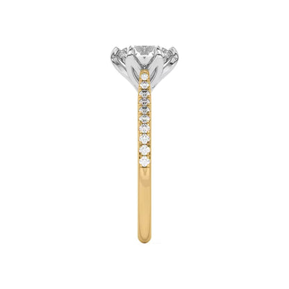 14k Gold Lab Diamond Tulip Inspired 6 Prong Engagement Ring