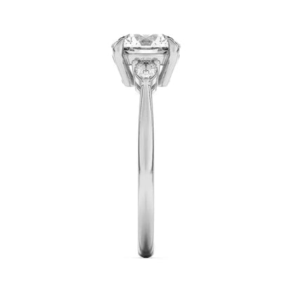 14k Gold Lab Diamond Pear Diamond 3 Stone Engagement Ring