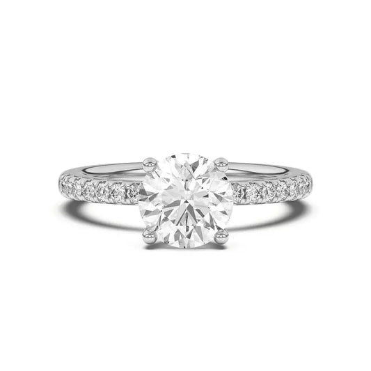 14k Gold Lab Diamond Hidden Circlet Engagement Ring
