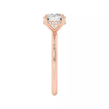14k Gold Lab Diamond Hidden Halo Solitaire Ring