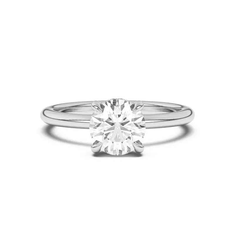 14k Gold Lab Diamond Hidden Halo Solitaire Ring