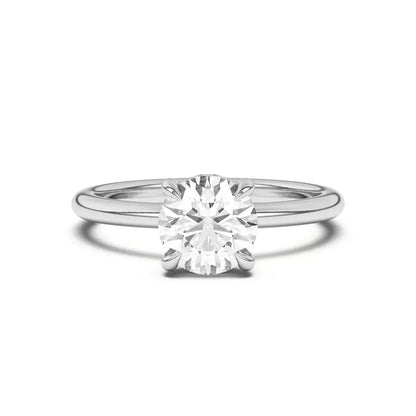 14k Gold Lab Diamond Hidden Halo Solitaire Ring
