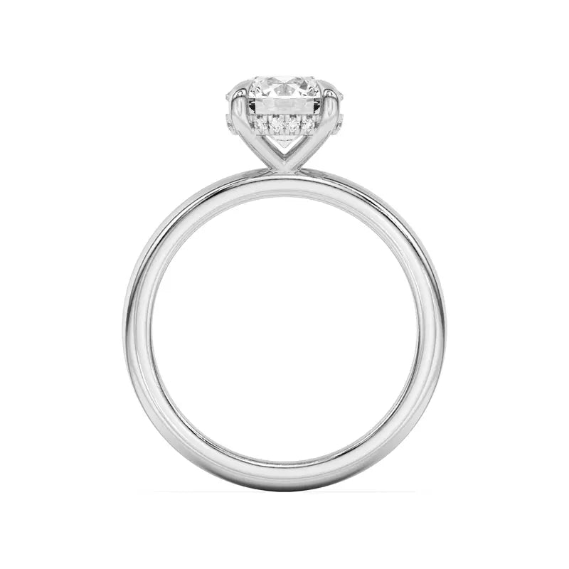 14k Gold Lab Diamond Hidden Halo Solitaire Ring