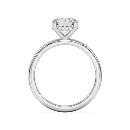 14k Gold Lab Diamond Hidden Halo Solitaire Ring