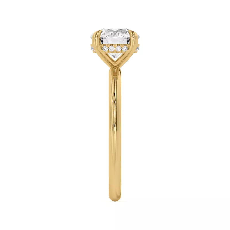 14k Gold Lab Diamond Hidden Halo Solitaire Ring