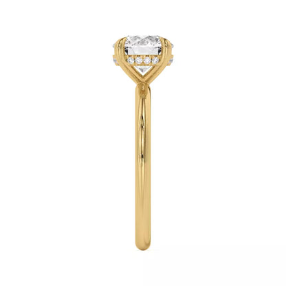14k Gold Lab Diamond Hidden Halo Solitaire Ring