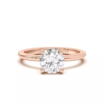 14k Gold Lab Diamond Hidden Halo Solitaire Ring