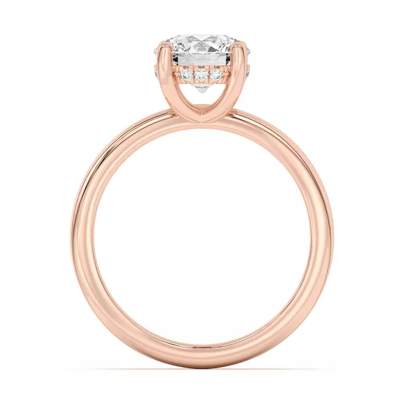 14k Gold Lab Diamond Hidden Halo Solitaire Ring