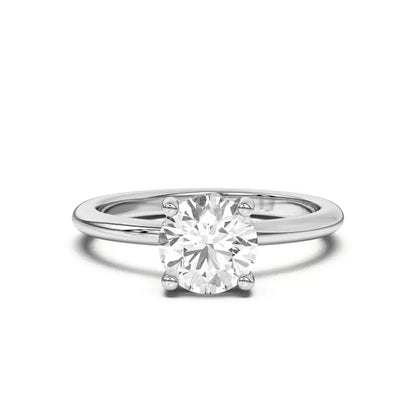 14k Gold Lab Diamond Hidden Halo Solitaire Ring