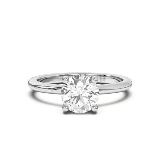 14k Gold Lab Diamond Hidden Halo Solitaire Ring