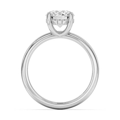 14k Gold Lab Diamond Hidden Halo Solitaire Ring
