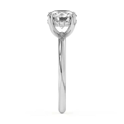 14k Gold Lab Diamond Hidden Halo Solitaire Ring