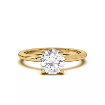 14k Gold Lab Diamond Hidden Halo Solitaire Ring