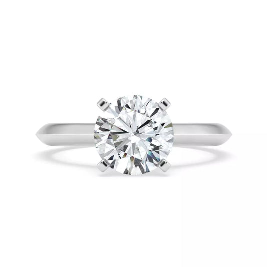 14k Gold Lab Diamond Hidden Halo Cathedral Engagement Ring