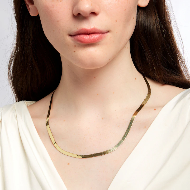 14k Gold 4.9mm Herringbone Chain Necklace