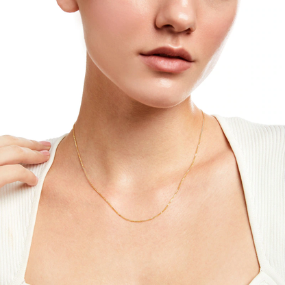 14k Gold 0.85 mm Wheat Chain Necklace