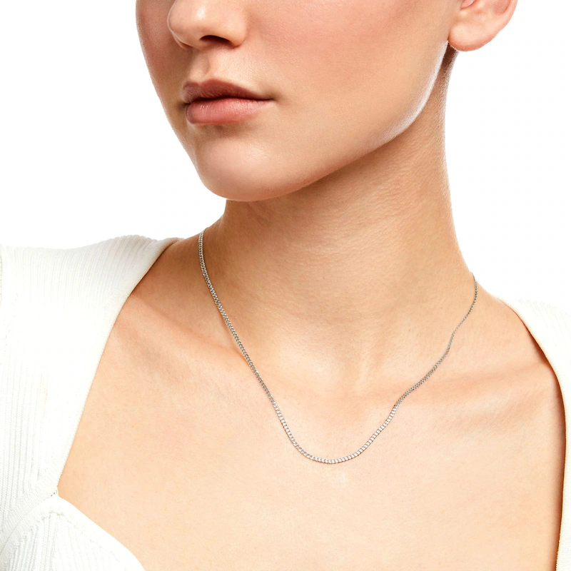 14k Gold 2mm Curb Chain Necklace