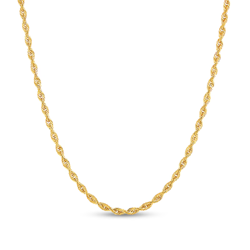14k Gold 2.4 mm Rope Chain Necklace