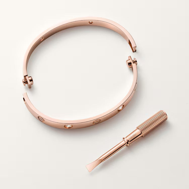 Cartier Love Bracelet 4 Diamond 18k Rose Gold