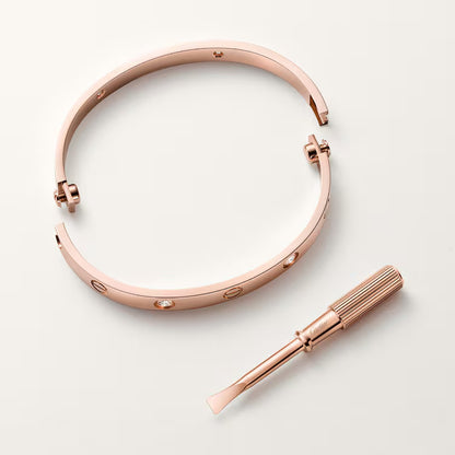 Cartier Love Bracelet 4 Diamond 18k Rose Gold