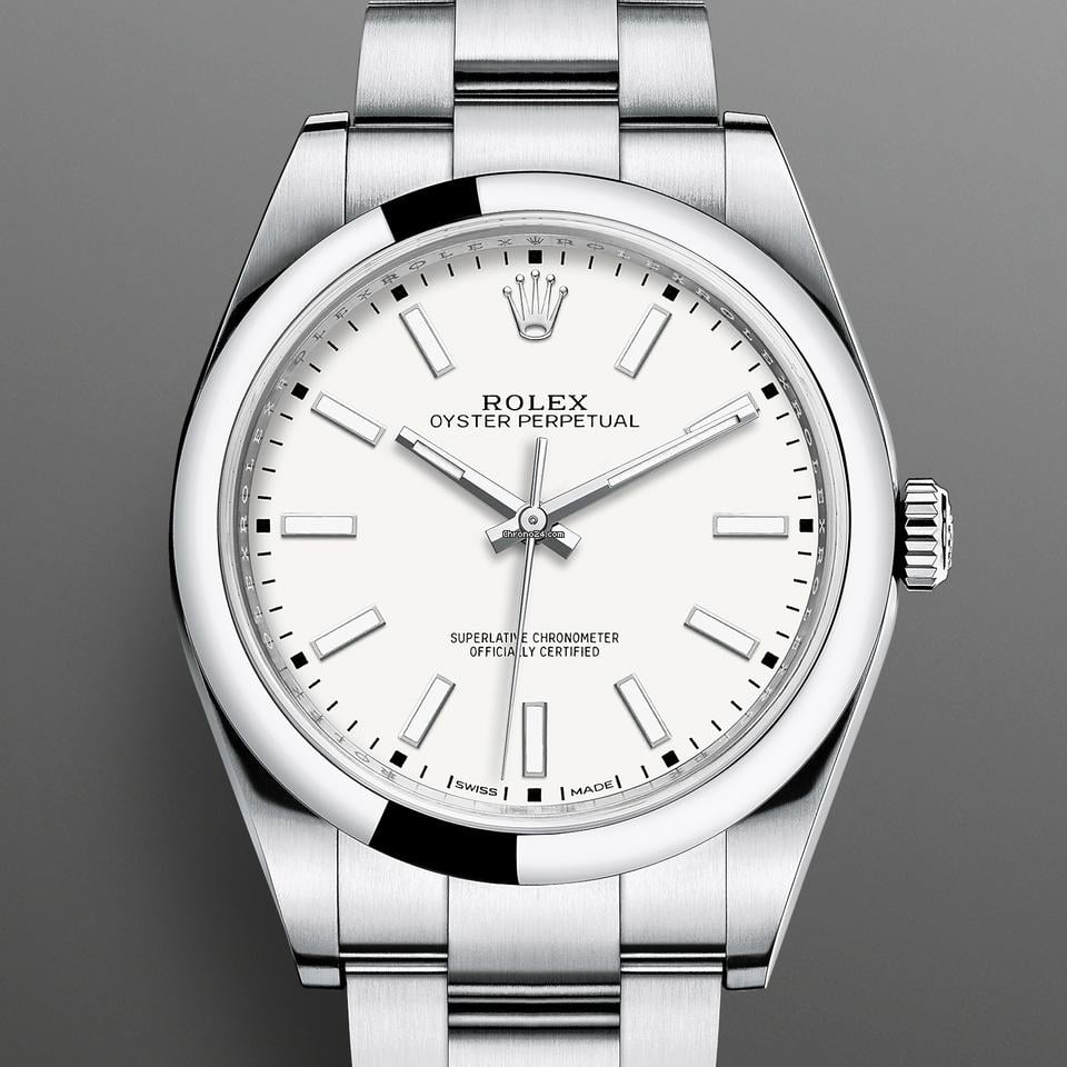 Rolex Oyster Perpetual 39mm White Dial 114300