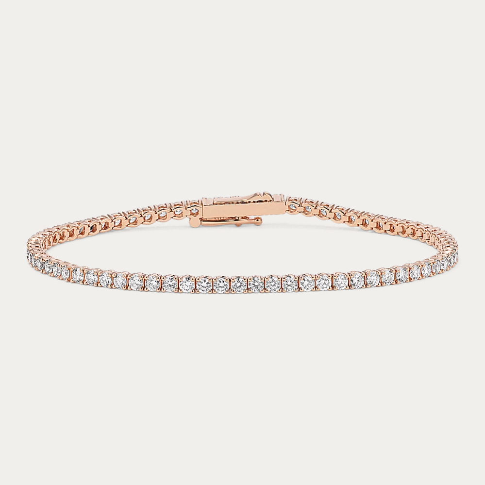 14k Gold 2 3/4 ct Lab Diamond Tennis Bracelet