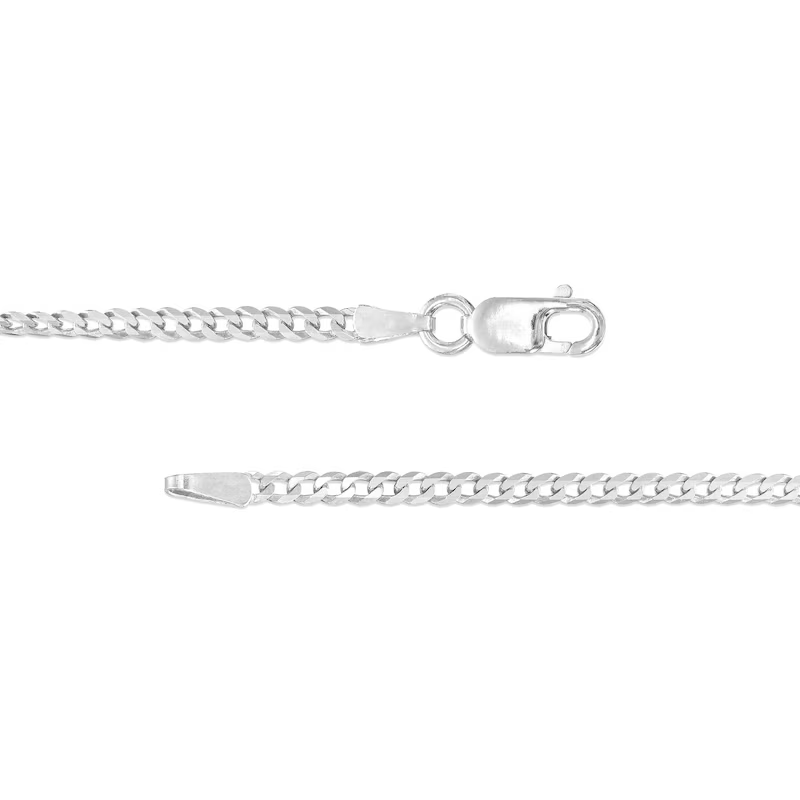 14k Gold 2mm Curb Chain Necklace