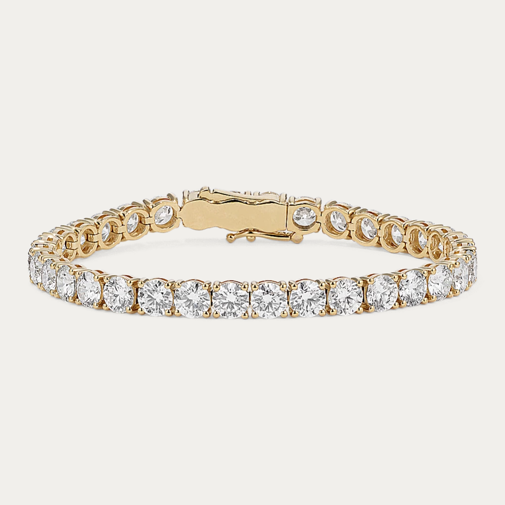 14k Gold 13 3/4 ct Lab Diamond Tennis Bracelet