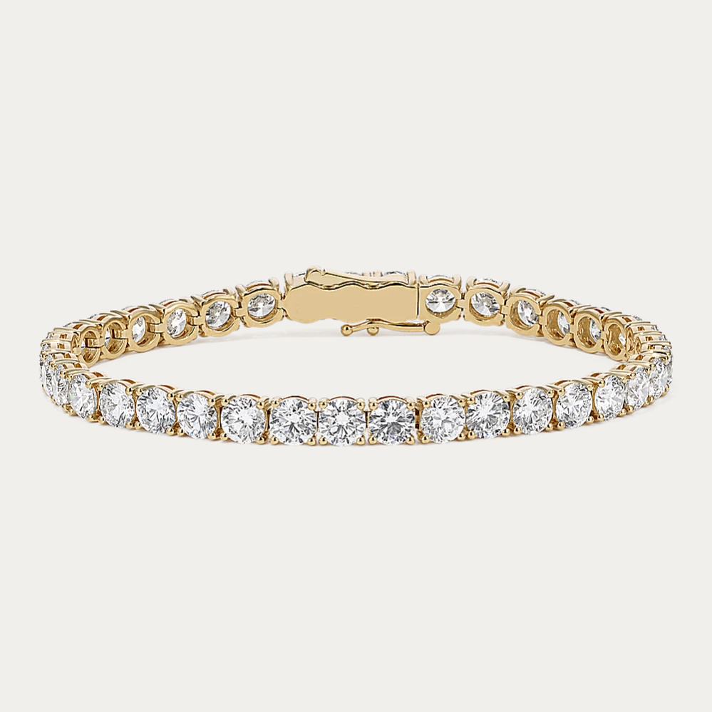 14k Gold 15 ct Lab Diamond Tennis Bracelet