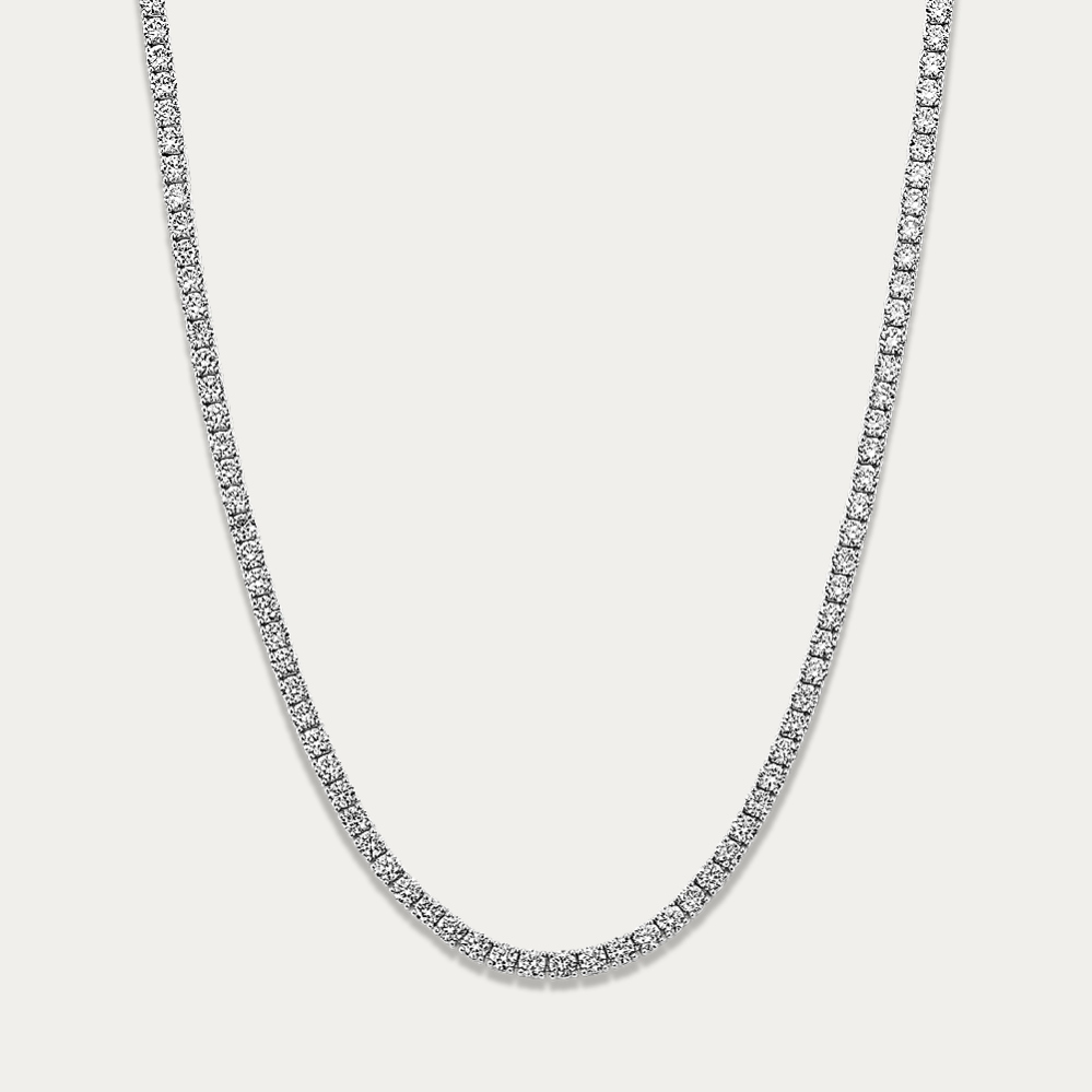 14k Gold 7 ct Lab-grown Diamond Tennis Necklace
