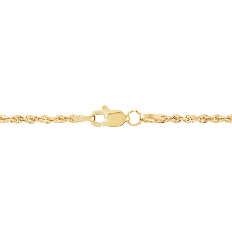 14k Gold 1.8 mm Diamond-Cut Round Hollow Rope Chain Necklace