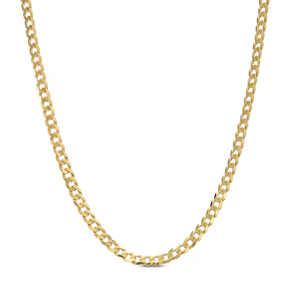 14k Gold 2mm Curb Chain Necklace