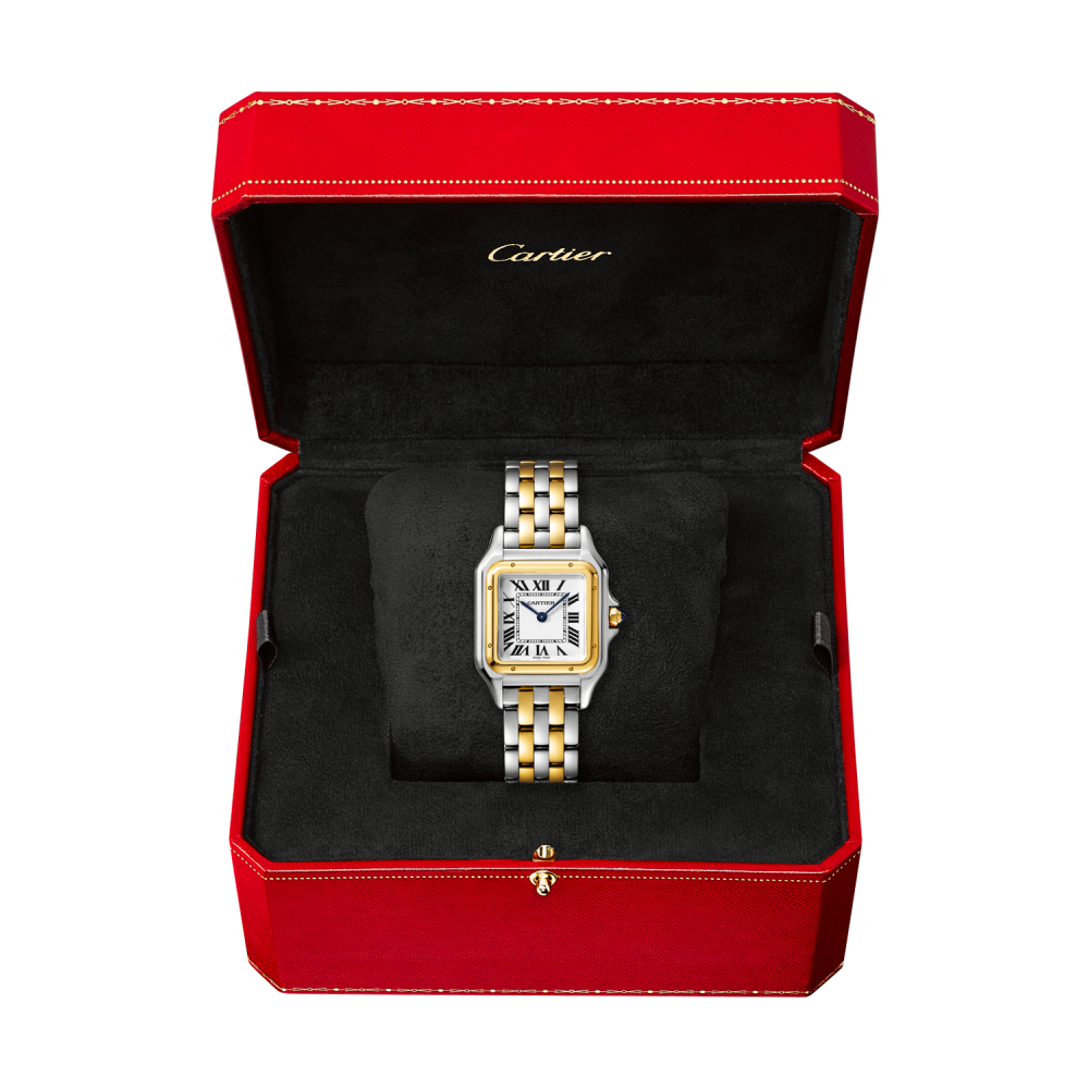 Panthère de Cartier, Yellow Gold & Steel, Medium -  White Dial W2PN0007