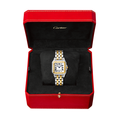 Panthère de Cartier, Yellow Gold & Steel, Medium -  White Dial W2PN0007