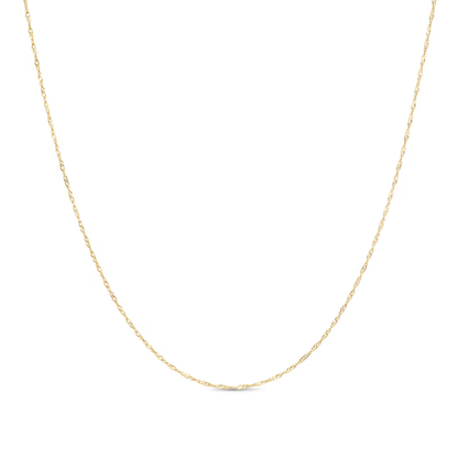 14k Gold 1mm Singapore Chain Necklace