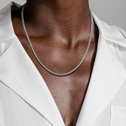 14k Gold 7 ct Lab-grown Diamond Tennis Necklace